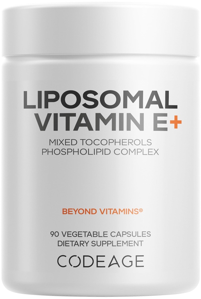 Koode Liposomaalne E-vitamiini lisand - kõik E-vitamiini tokoferoolid - 3-kuuline pakkumine - alfa-tokoferoolid, beeta, gamma ja delta - liposomaalsed segatud tokoferoolid - mitte-GMO fosfolipiid - 90 kapslit