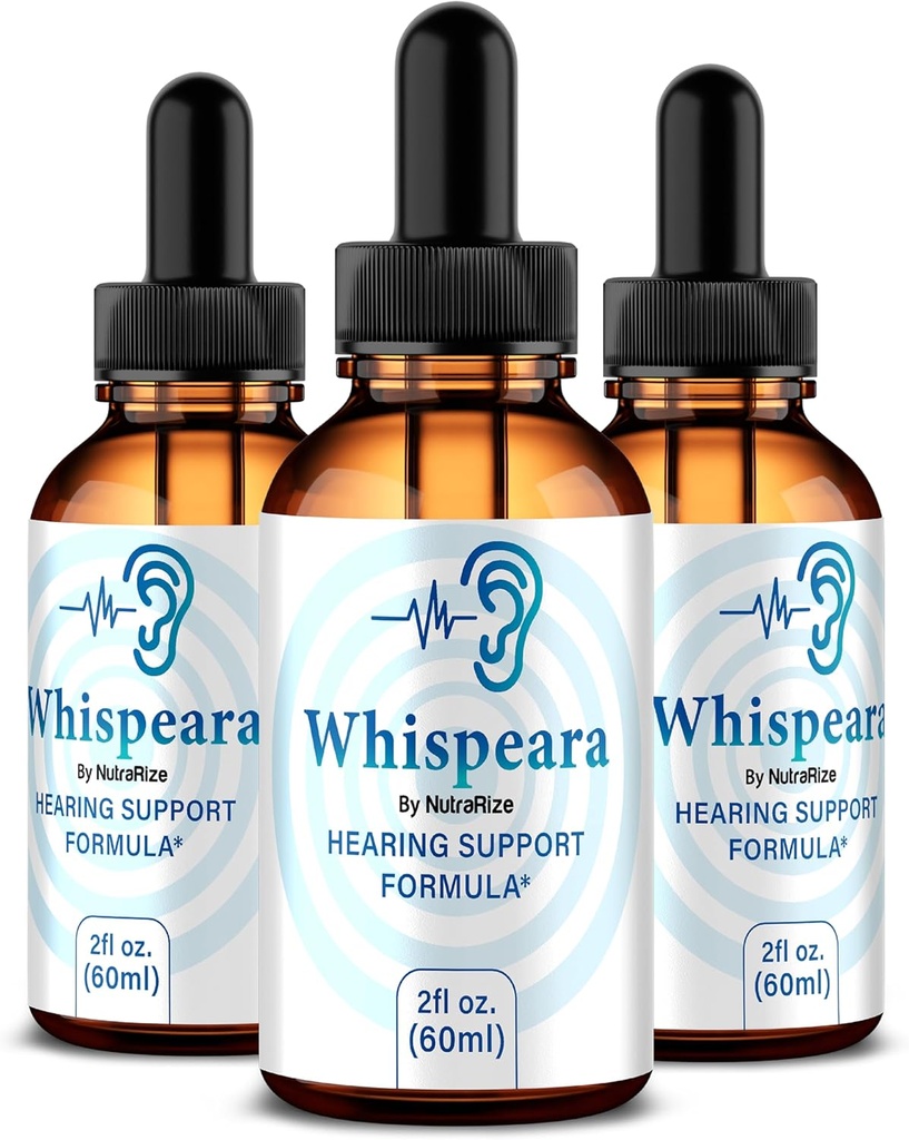 (3 Pack) Whispeara tilgad - ametlik Whispeara, et toetada tervislikku kuulmist, keskendumist ja jõudlust, kõik looduslikud Whispeara kuulmistoetuse vormel, Premium Whispeara Gotas Review (90 Servings)