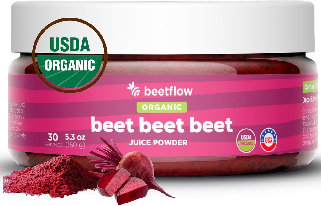 Suhkrupeedipeet - Orgaaniline peedimahl Pulber Tervislik vererõhk, kolesterool - Puhas USA Kasvanud - Ei Lisaaineid ega Maitse-Superfood Supplement - Lämmastikoksiidi Lisandid (30 Servings)