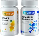 Kaalium Magneesium Kaltsium Tsink & D3 K2 Vitamiinilisandid Komplekt südame, luu, lihaste tervis