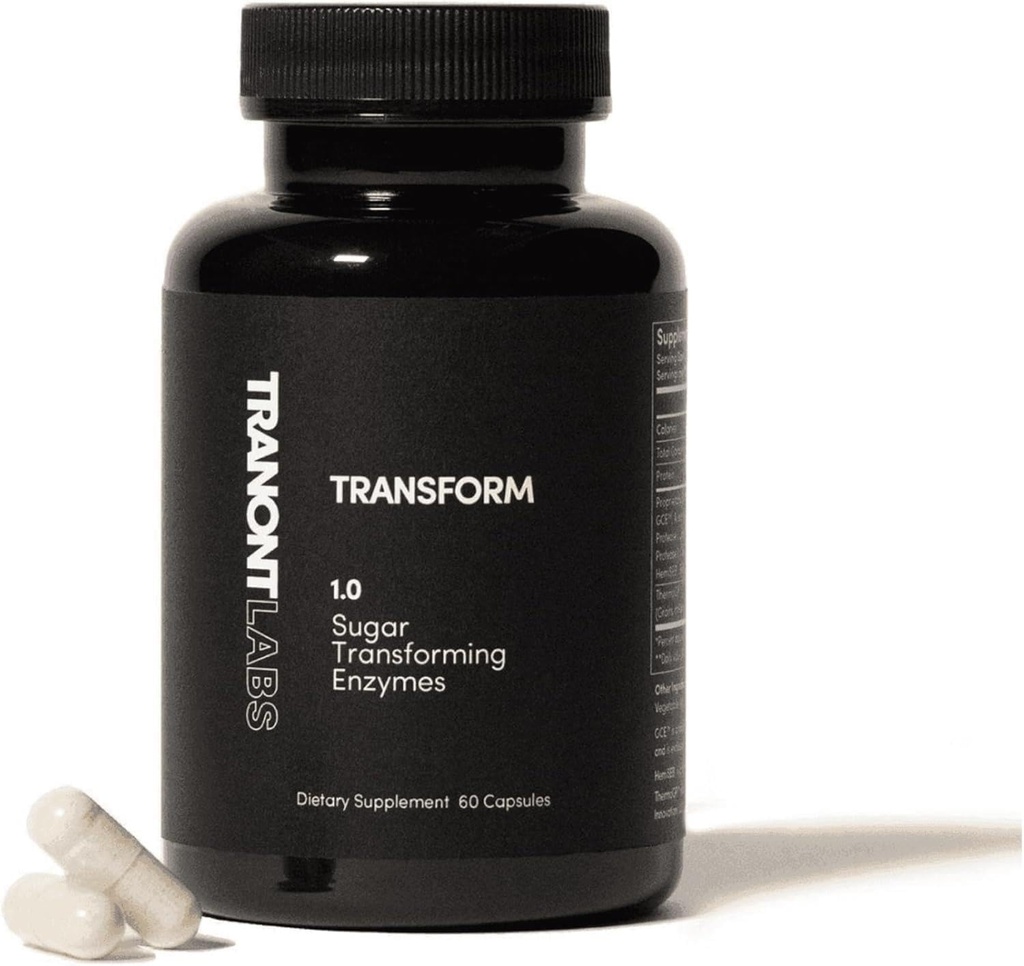 Tranont Transform | 60 kapslit | Toetab üldist tervist ja võib toetada nahahooldust | Energiatugevdaja täiendus | Taimsed ensüümid tervise ja heaolu jaoks | Toetab vaimset selgust ja fookust