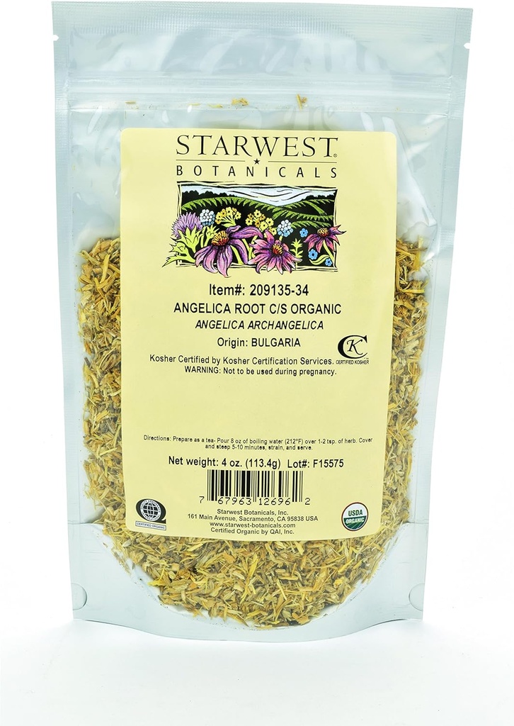 Starwest Botanicals Orgaaniline Angelica juur C/S, 4 Ounces