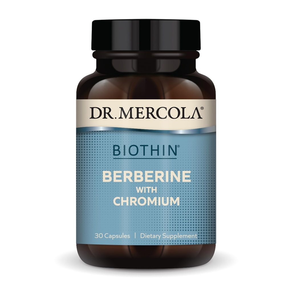 Dr Mercola Biothin Berberine koos kroomiga - toetab tervislikku ainevahetusfunktsiooni - tõhustatud imendumist - mitte-GMO, gluteenivaba ja sojavaba - 30 kapslit (30 serveerimist)