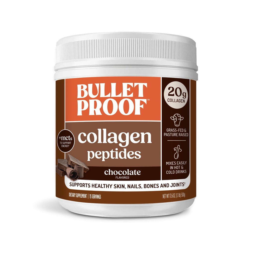 Kuulikindel šokolaadi kollageenvalgu pulber MCT õliga, 19 g valk, 17,6 Oz, kollageenpeptiidid ja aminohapped tervisliku naha, luude ja liigeste jaoks, pakend võib varieeruda