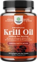 Antarktika krillõli 2000mg Softgels Per Serving - Omega 3 Krill õlilisa EPA DHA & Astaxanthin - 3. partei Lab Testitud No Gluteeni GMOd või Fishy Aftertaste - 2 kuud