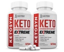(2 Pack ) Ketosyn Keto ACV Extreme Pills 1675 MG Keto Support Segu Kapsel Alternatiivne Keto ACV Formuleeritud õunasiidriga Äädikas Ekstra Neitsioliiviõli Pulber Roheline Teeleht 120 kapslit