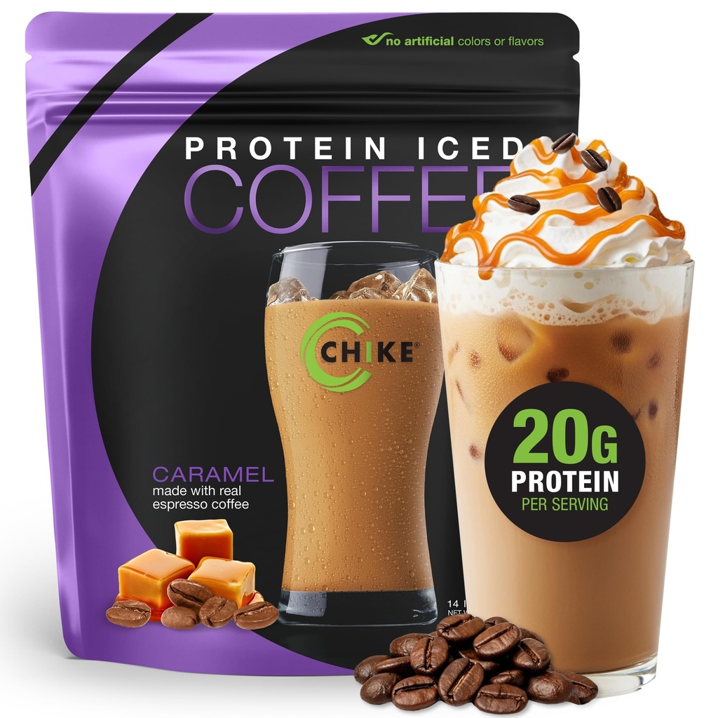 Chike Caramel High Protein Jäätunud Kohv, 20 G Valk, 2 Shots Espresso, 1 G Suhkur, Keto Sõbralik ja Gluteenivaba, 14 Servings (14,3 Ounce)