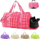 Tepitud jõusaali kotti Duffle naistele, Duffle kott reisimiseks kingade koosseisuga, Puhver Nädalavahetuse kotid üleöö kanda kotti trolli varrukas lennukitele, Isiklikud esemed Sport Duffel Dance Bag (Pink)