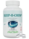 Maxi Health Sleep-O-Chew Maasikas närimistabletid magneesiumi, inositooli, L-trüptofaani, 3mg melatoniini Sleep Support - Non Habit moodustamine Sleep Aid täiskasvanutele, Kosher Sleep Supplement, 60 Count