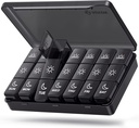 AUVON Weekly Pill Korraldaja 3 korda päevas, Suur Pill Box 7 päeva kahekordne kaitse reisimiseks, Black Pill Case privaatsuse kaitseks, Valguskindel Pill Konteiner Ravimid, Vitamiinid, Kalaõli