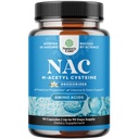 Natures Craft NAC Supplement N- Atsetüül Cysteine - Vegan High Absorption NAC 600mg per Serving Capsules - Glutatiooni Prekursor Maksapuhastus Detox & Repair Plus Lung Health - 90 Count