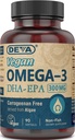 DEVA Vegan Omega-3 DHA-EPA 300MG – ei karrageeni, mittekalaõli, mis on saadud vetikatest, mitte-GMO, 90 želatiinivaba softgels