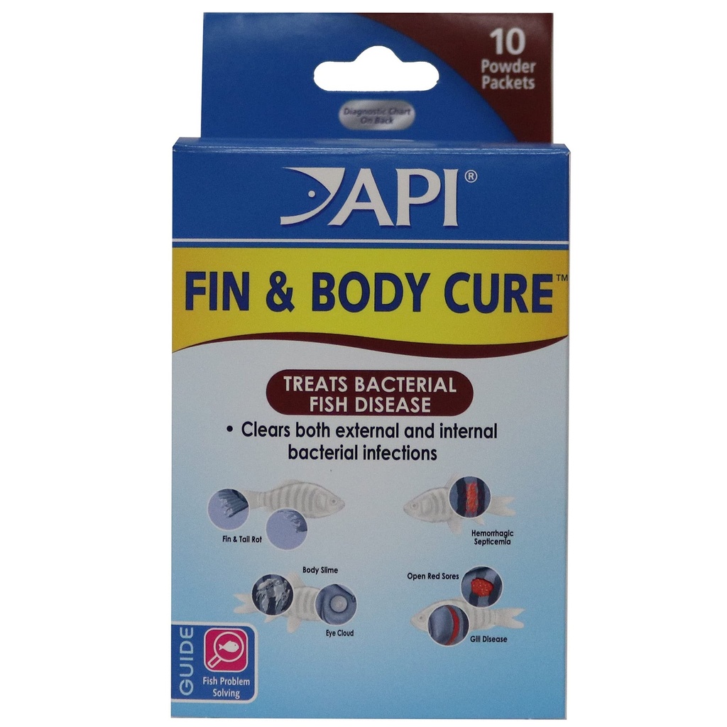 API FIN & BODY CURE Freshwater Fish Powder Ravim 10-kohaline kast