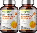 Biophix Vitamiin D-3 10000 IU 380 Softgels Vitamiin 2 Pack - kõrge potentsi ekstra neitsioliiviõli Mitte-GMO Soja-Free toetab tugev luud Immuuntervise