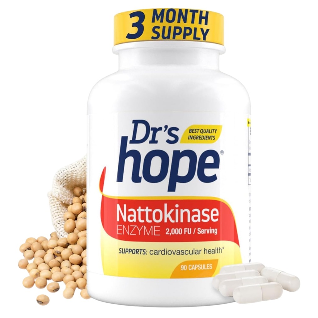 Nattokinase 2000 FU - Nattokinaasi täiendus toetab südame-veresoonkonna tervist ja tervislikku vereringlust - mitte-GMO, gluteenivaba, 90 Veggie kapslit, valmistatud USA-s