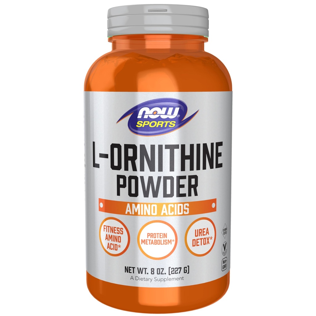 NOW Foods Sport Toitumine, L-ornitiini pulber, valgu ainevahetus * ja Urea detox *, aminohapped, 8-kordne