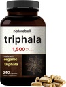 NatureBell Triphala kapslite täiendus, 1500 mg ühe serveerimise kohta | Valmistatud orgaanilise amla, Bibhitaki, Haritaki puuviljapulbriga - toetab seedetrakti tervist - topelttugevus, mitte-GMO