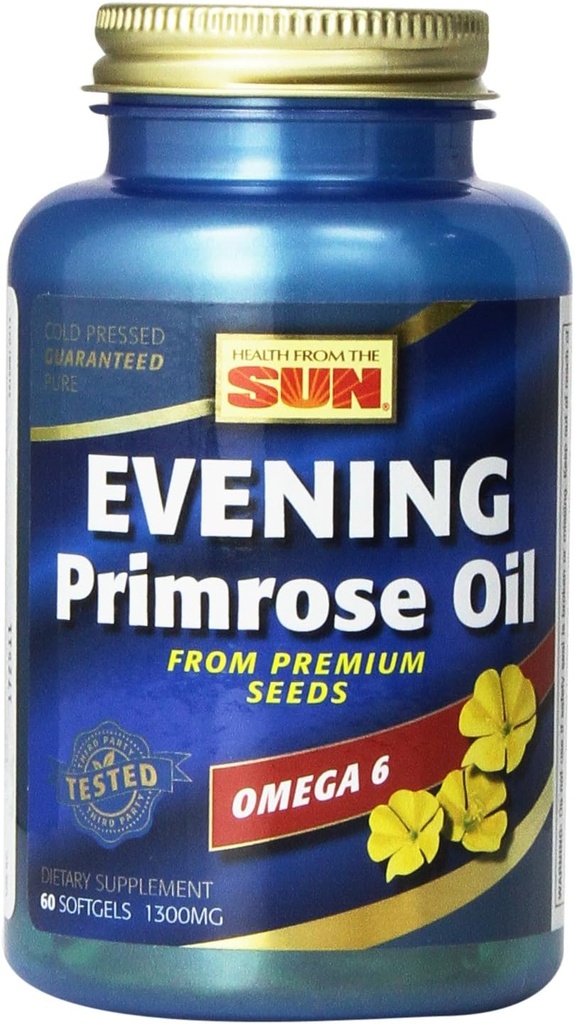 Tervis Päikesest Õhtune Primrose Oil 1300 Mg, 60-Count (pakk 2)
