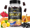 Shilajit Gummies, Pure Himalayan Shilajit Gummies 100% Shilajit, Shilajit Organic Gummies Rich Fulvic Acid 85 + Trace Minerals Sobib meestele ja naistele, Non-GMO - 60 Gummy