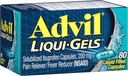 Advil Liqui-Gels Valu leevendaja ja palaviku vähendaja, valuvaigistid täiskasvanutele ibuprofeeniga 200mg peavalu, seljavalu, menstruaalvalu ja liigesevalu leevendamiseks - 80 vedelat täidetud kapslit
