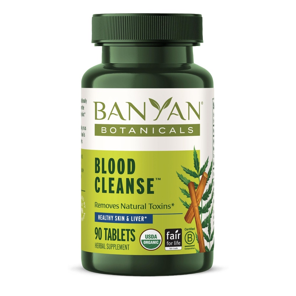 Banyan Botanicals Verepuhastustabletid – Orgaaniline Selge Naha Täiendus Manjistha & Neem – Verepuhastaja maitsetaimed looduslikuks detoksiks ja tervislikuks nahaks * – 90 tabletti – Mitte GMO Jätkuvalt Allikas Vegan