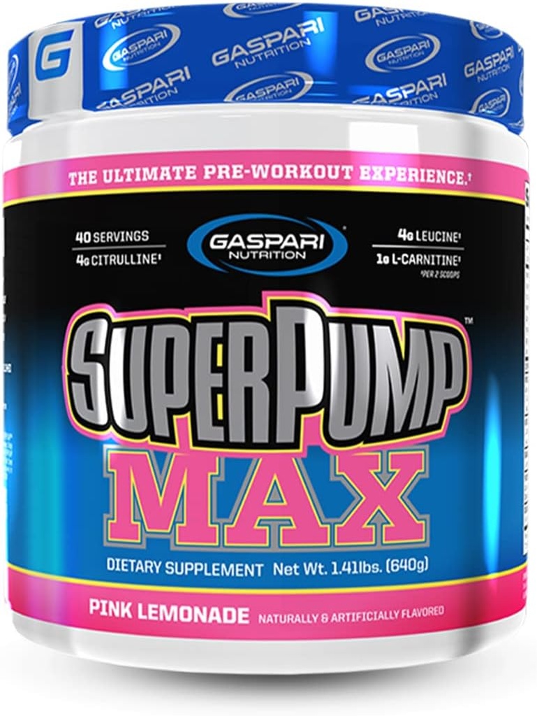 Gaspari Nutrition SuperPump MAX, Ultimate Pre Workout Pulber, Jätkusuutlik Energia Preworkout, Lämmastikoksiidi Booster, Lihaste Kasvu, Taastamise Ja Replenishe Elektrolüüdid (Pink Lemonade)