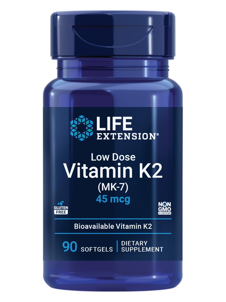 Elu pikendamine Madala annusega K2-vitamiin - toetab arteriaalset tervist - mitte-GMO, gluteenivaba - 90 Softgels