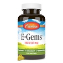 Carlson - E-Gems, 100 IU, südame tervis ja optimaalne heaolu, antioksüdant, 250 pehmet geeli