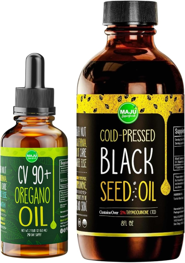 Maju Superfoods Oregano ja Black Seed Oil Bunds