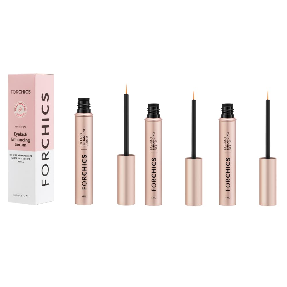 ForLash by ForChics: 3 Pack Ultimate Hormoon- Vaba ripsmekasvu seerum täiustatud Fuller, paksemad, pikemad ripsmed - Regrowth Booster, orgaaniline valem, Vegan & Julmusevaba