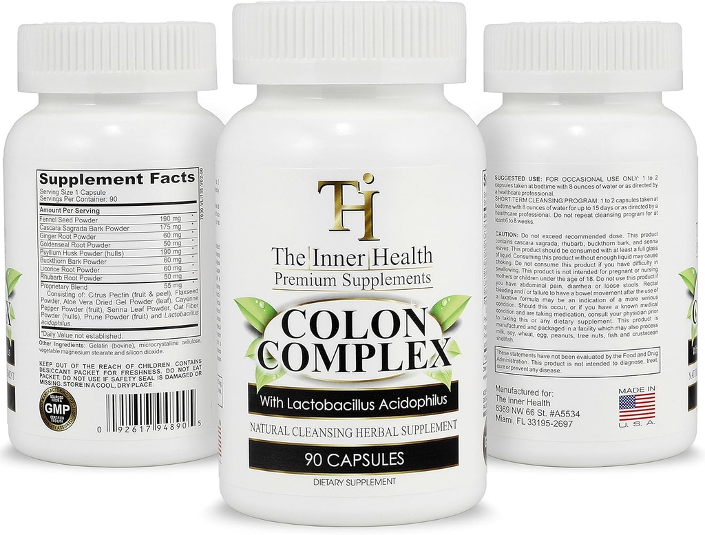 Colon & Gut Cleanse Detox valem - Soolestiku tervise toetamine, puhastamine - sisaldavad Lactobacillus Acidophilus probiootikumi, Aloe Vera, lagritsa juure ja muud