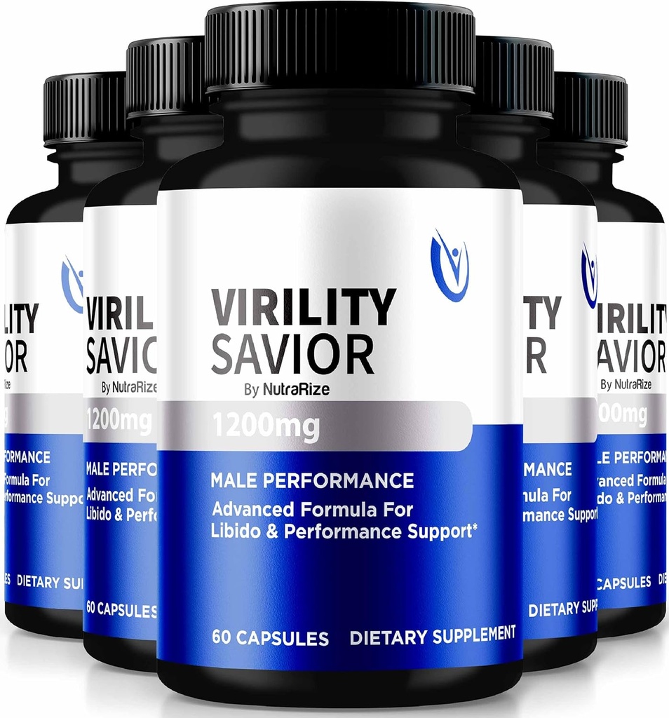 (5 Pack) Virility Päästja kapslid meestele, Ametlik VirilitySavior Mees valem, Premium pillid Max Performance ja enesekindlus, All-Natural Support üldise tervise ja heaolu (300 kapslit)