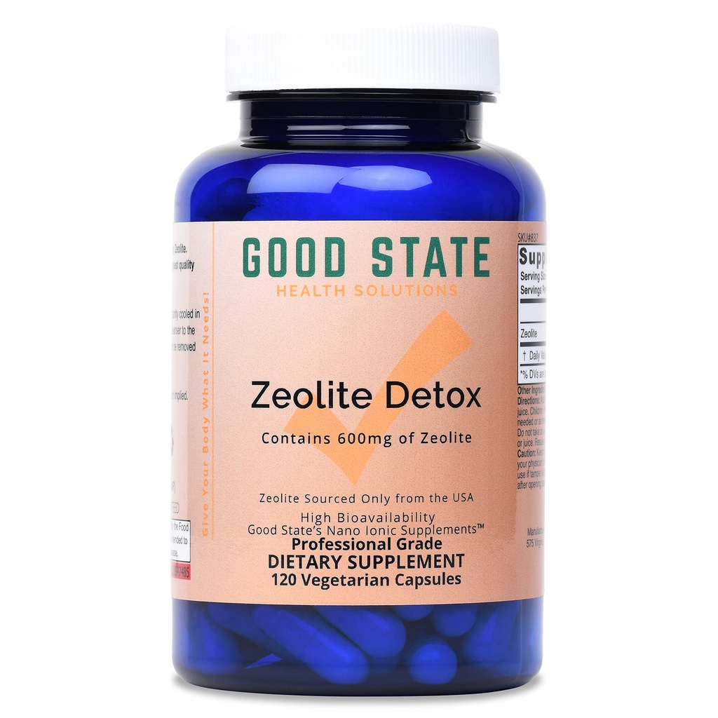 Hea seisund | Zeoliit Detox Supplement Klinoptiloliitkapslid täiskasvanutele ja lastele | Optimaalne imendumine Nano-Ioonseoliit efektiivseks keha detoksiks ja puhastamiseks | 600 mg Iga Serving, 120 Veggie kapslit