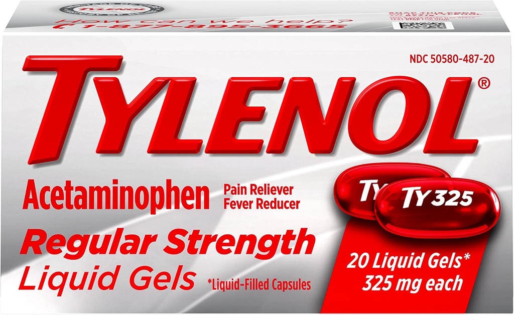 Tylenol Regulaarne tugevus Vedelad geelid, 20 krahv