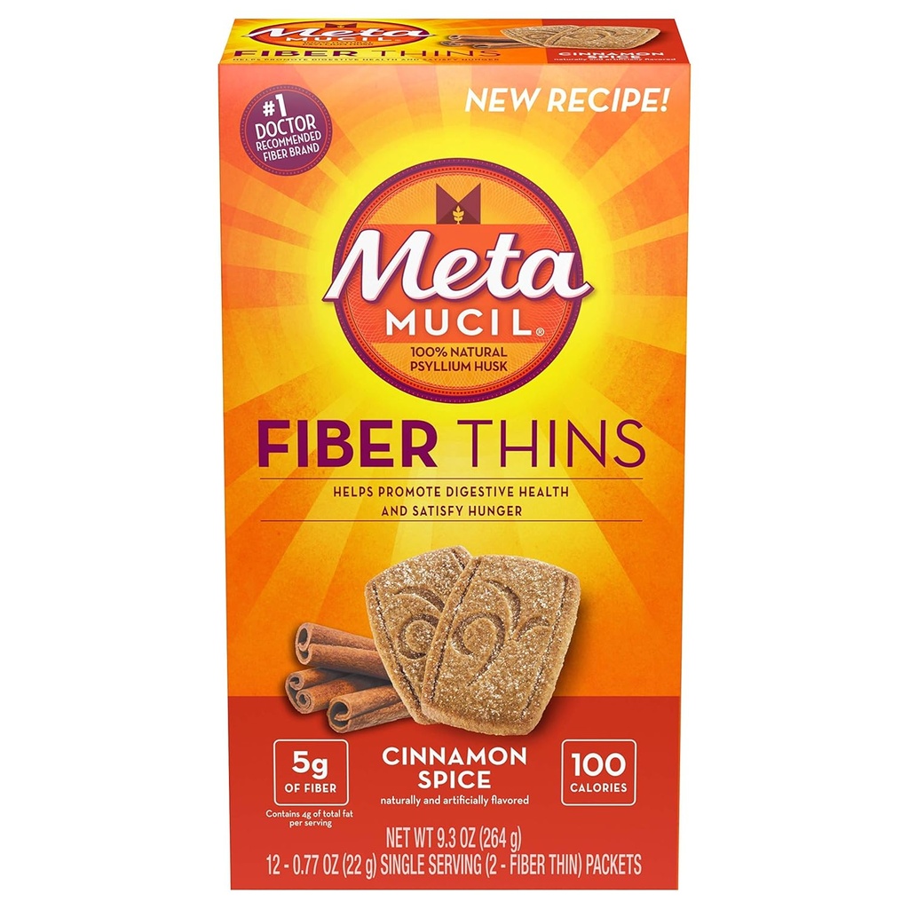 Metamucil Fiber Thins Cinnamon Spice - 12c