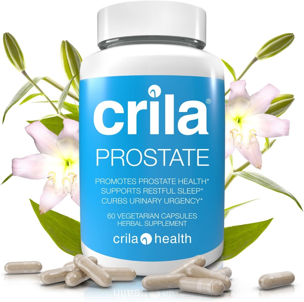 CRILA eesnäärme lisandid meestele - 60 Ct. I looduslik valem vähem vannituba reise * ja täiustatud uni *, patenteeritud eesnäärme tugi NO Saw Palmetto ekstrakti ja NO kõrvaltoimeid *