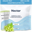 Nectar Hydration Packets - Electrolytes Powder Packets - Sugar Free & 0 Calorie - Organic Fruit Vedel Daily IV Hydrate Sticks for Dehüdration Relief & Rapid Rehüdration (Grape 18 Pack)