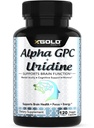 Alpha Gpc + Uridine 900mg - võimas nootroopne Boost Focus, mälu, energia, meeleolu ja kognitiivse jõudluse jaoks - 120 taimekapslit