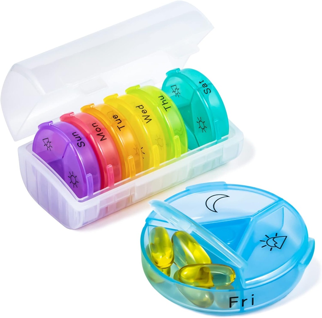 Iganädalane Pill Korraldaja, Chrxbei 3 korda päevas Pill Case Korraldajad 7 päeva, paksenenud reisipillide kasti 21 suur komponendid, BPA tasuta meditsiini korraldaja hoida vitamiine, toidulisandeid, kalaõli