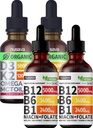 NUSAVA Vitamiin B12 Vedelad tilgad ja Maasikas Maitsestatud D3 K2 Bundle - Tugevad Vedelad Vitamiinid Südame, liigese, Energia Ja Immuunsüsteemi Toetamiseks - Mitte-GMO, Gluteenivaba, 2pk Iga