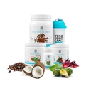 Jah, saate! Detox Plus Kit - igapäevane puhastamine Puhas Fiber Eine Asendusjook Segu, raputamine Booster & Supplement, Keha Puhastuskomplekt meestele ja naistele, Daily System Cleanse - Kohv, Hibiscus