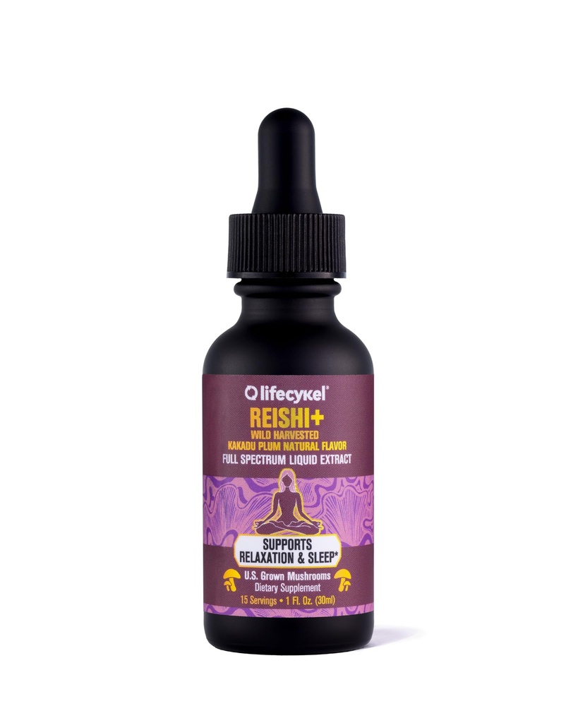 Life Cykel - Reishi Seeneekstrakt Wild Kakadu ploomiga - võimas immuunsuse ja unetoetus, C-vitamiini rikas Adaptogen Seene tilgad - 1 Fl Oz