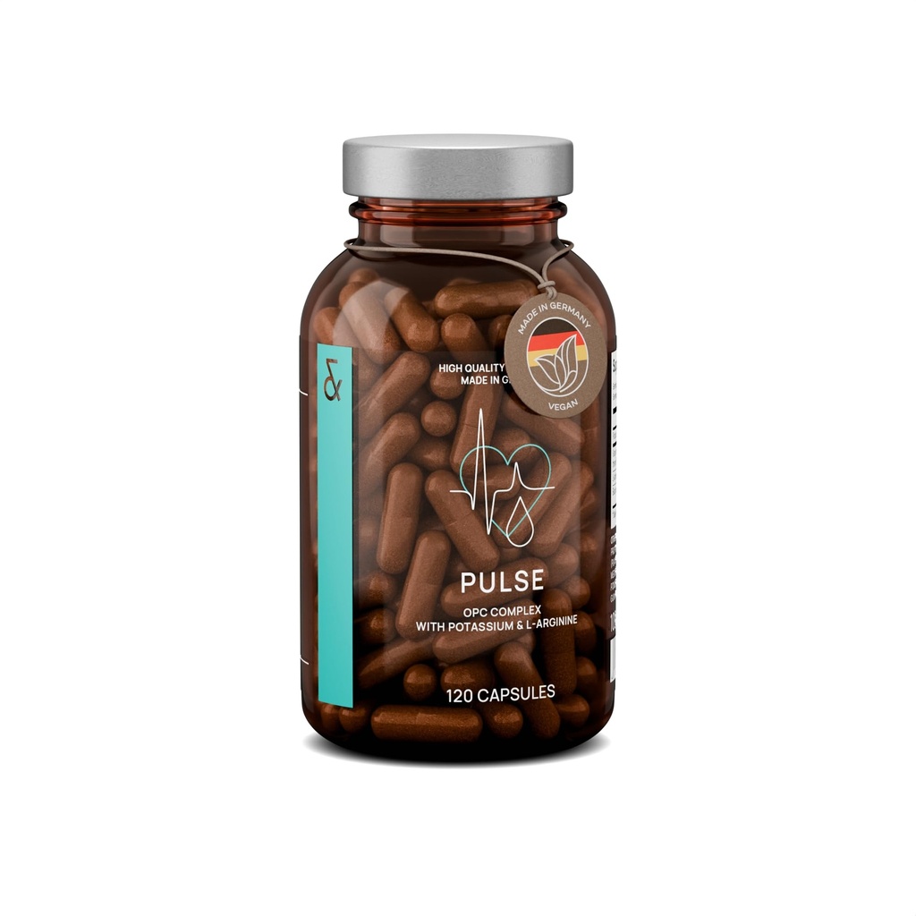 Premium vererõhku toetava täiendada viinamarjaseemne ekstrakti, L-arginiin, Black Garlic ekstrakti ja kaaliumi - 120 kapslit