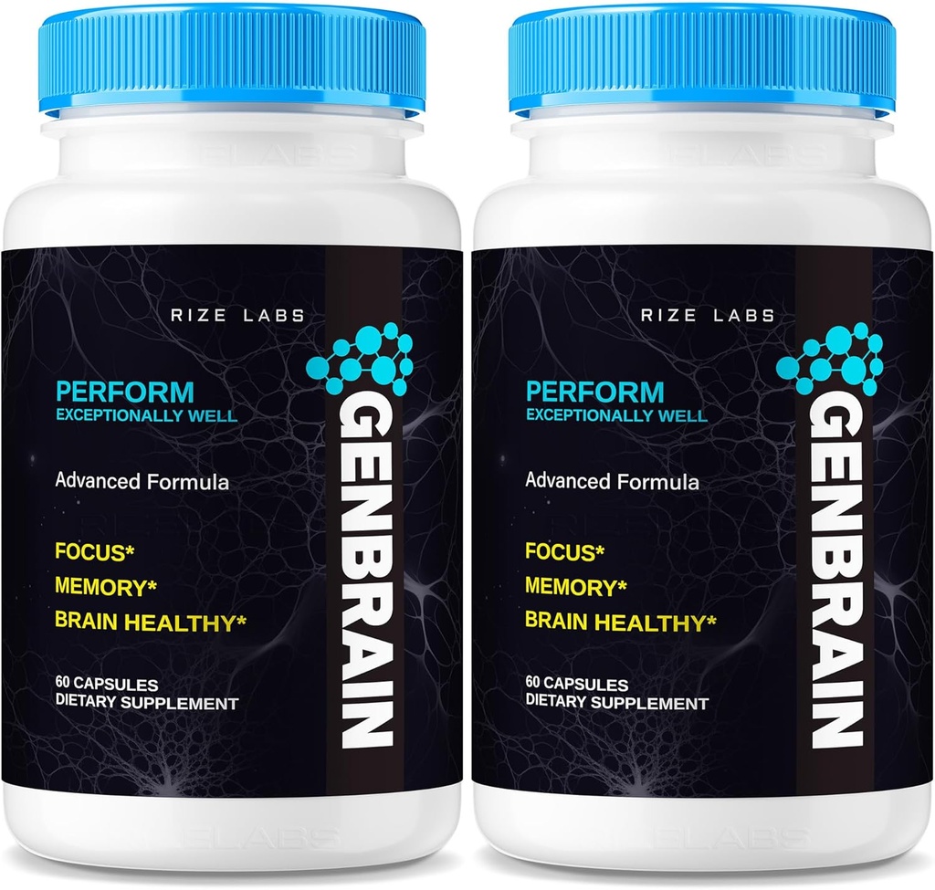 (2 Pack) GenBrain Memory Supplement, GenBrain Extra Strength Brain Support kapslid, GenBrain Advanced Memory Complex, GenBrain Pure All-Natural Pills, Gen Brain Reviews (120 kapslit)
