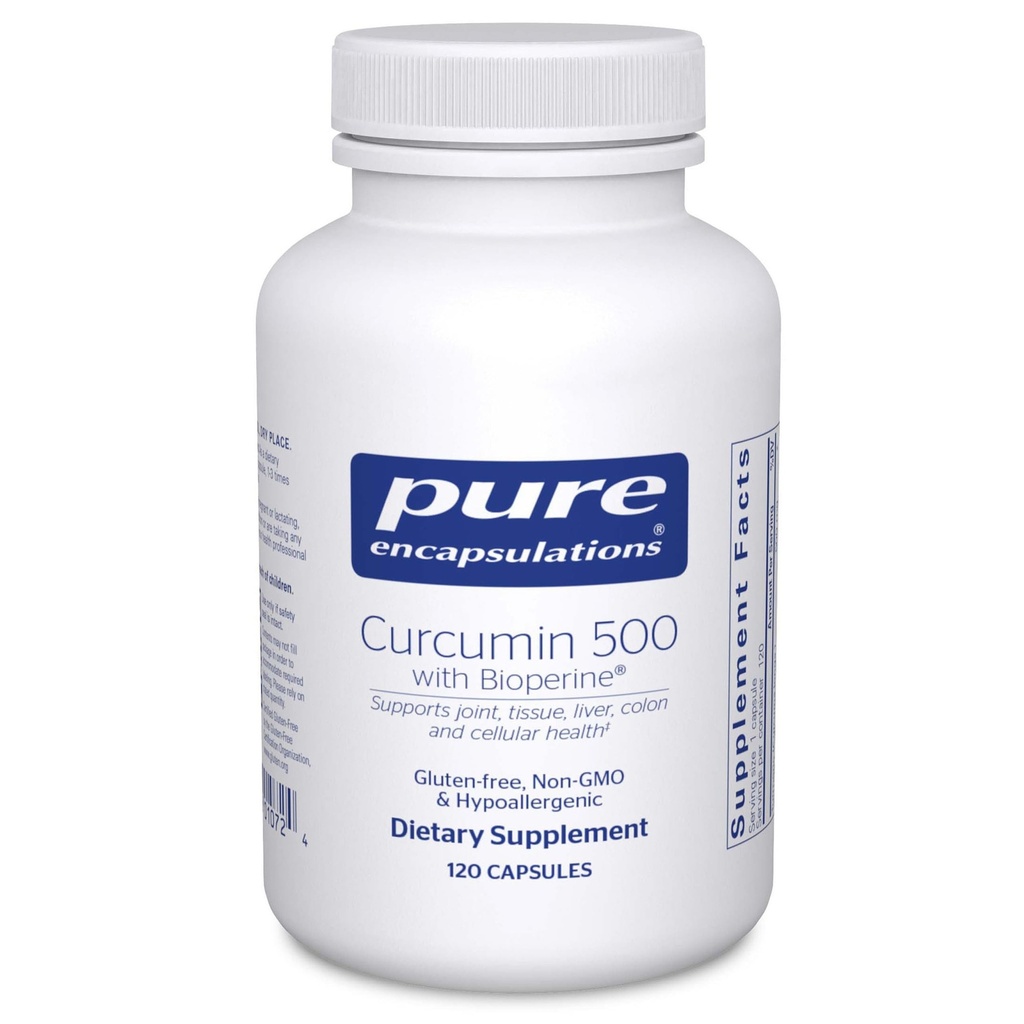 Puhtad kapslid Curcumin 500 koos bioperiiniga - antioksüdantide lisand liigeste, kudede, maksa, koloonia ja raku tervise toetamiseks * - kurkumi ja bioperiiniga - 120 kapslit