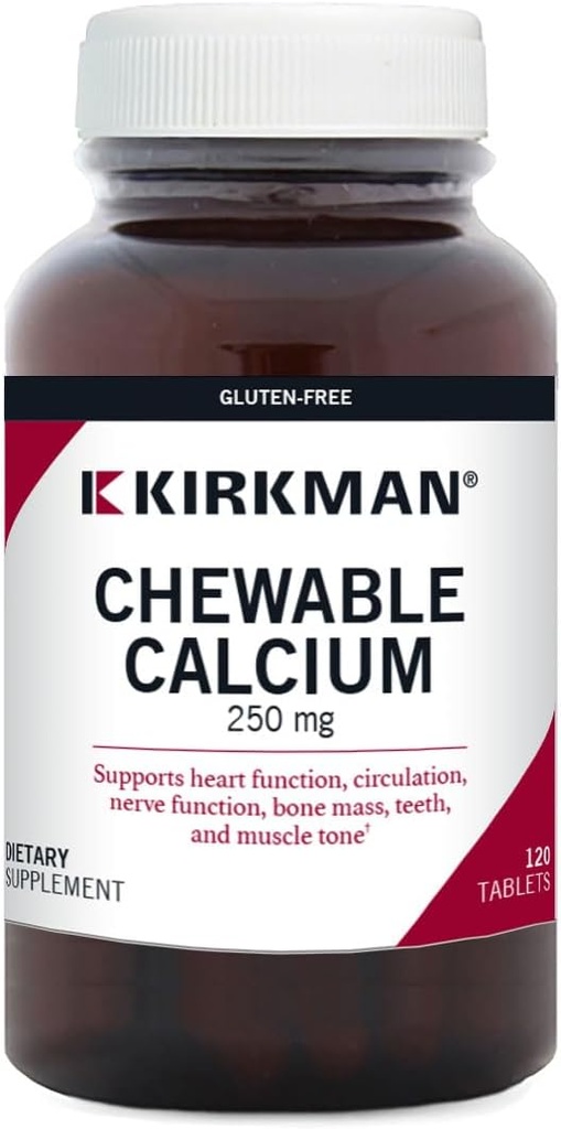 Kirkman - Kaltsium 250mg vitamiin D3-120 tabletid - olulised mineraalid - aitab säilitada tugevad luud - hüpoallergeenne