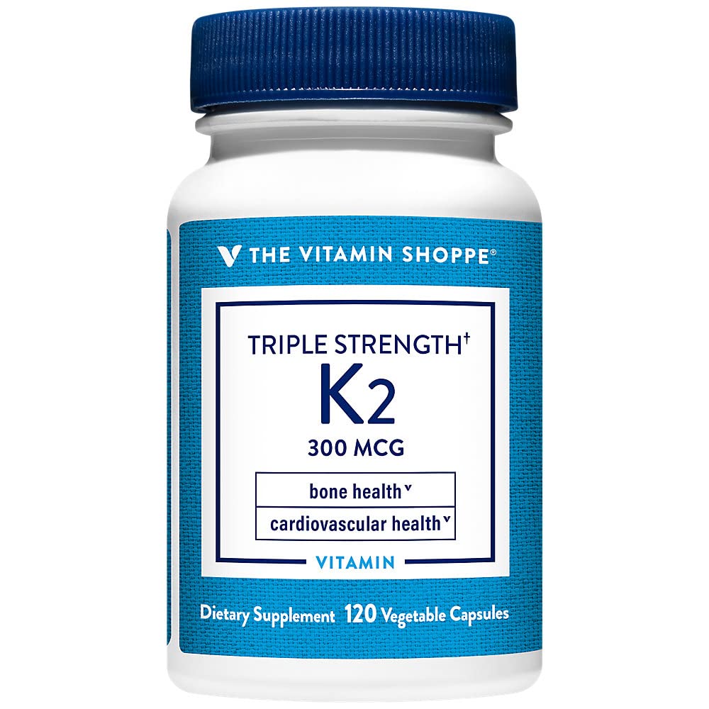 Kolmekordne tugevus Vitamiin K2 a " Luu tervis a" 300 MCG (120 köögiviljakapslit)
