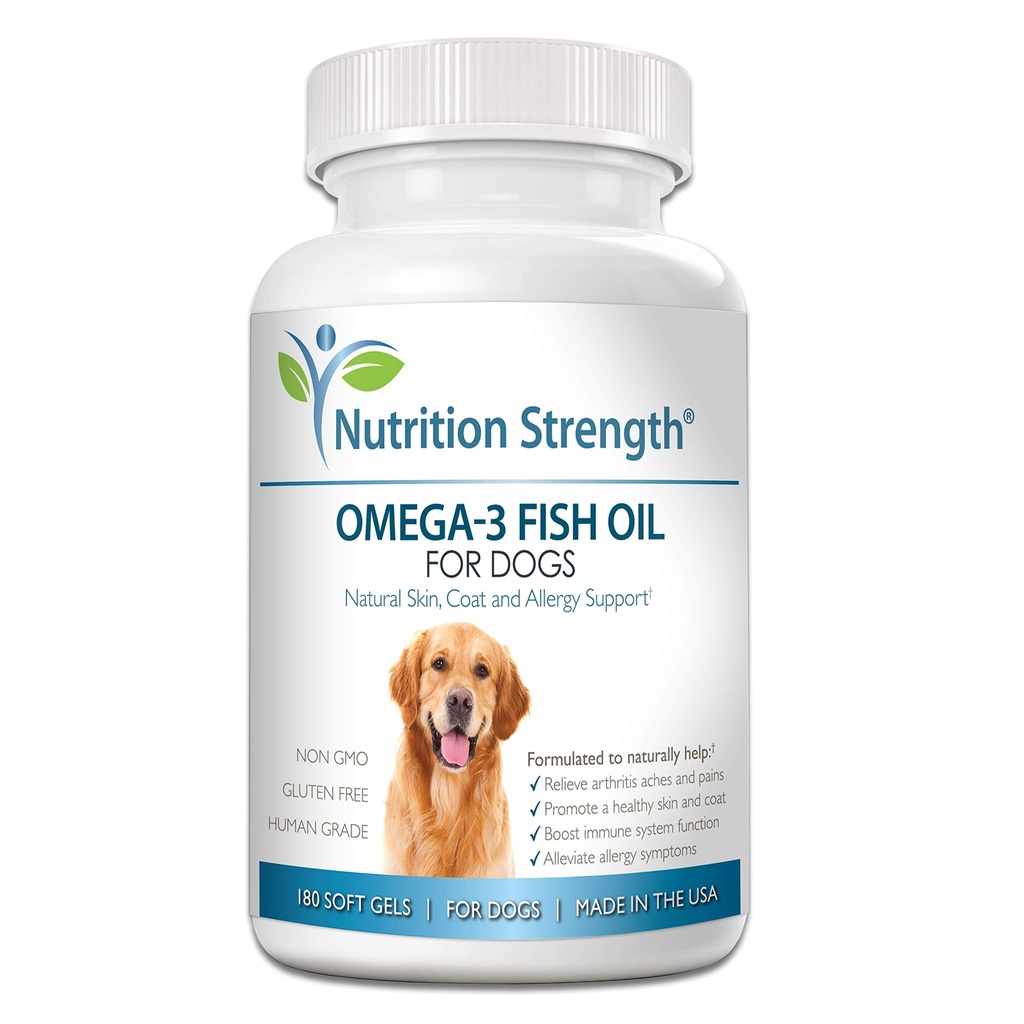 Omega 3 kalaõli pehmed geelid koertele EPA & DHA rasvhapetega südamele, nahale, karvadele ja allergiale, puusa- ja liigestele ning artriidi koertele, 180 pehmet geeli