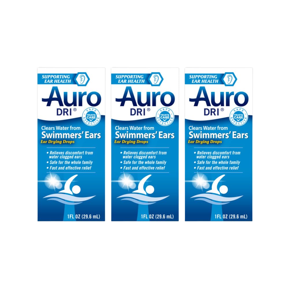 Auro-Dri kõrvakuivatusabi, aitab ujujate kõrva, 1 Fl Oz (3. pakk)